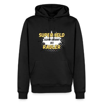 Superheld clever getarnt als Radler - Männer Premium Bio Hoodie - Schwarz - Vorne - Nico (187cm)