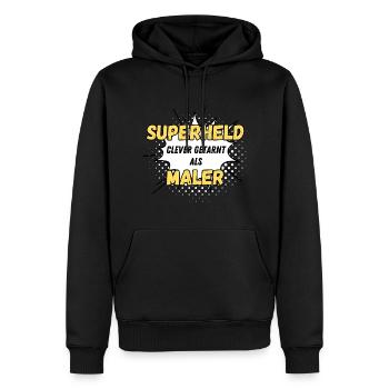 Superheld clever getarnt als Maler - Männer Premium Bio Hoodie - Schwarz - Vorne - Nico (187cm)