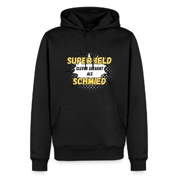 Superheld clever getarnt als Schmied - Männer Premium Bio Hoodie - Schwarz - Vorne - Nico (187cm)