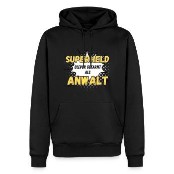 Superheld clever getarnt als Anwalt - Männer Premium Bio Hoodie - Schwarz - Vorne - Nico (187cm)