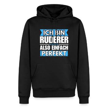 Einfach ein Perfekter Ruderer - Männer Premium Bio Hoodie - Schwarz - Vorne - Nico (187cm)