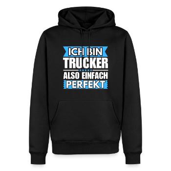 Einfach ein Perfekter Einfach ein Perfekter - Männer Premium Bio Hoodie - Schwarz - Vorne - Nico (187cm)