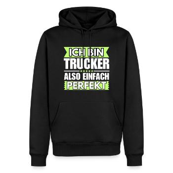 Einfach ein Perfekter Einfach ein Perfekter - Männer Premium Bio Hoodie - Schwarz - Vorne - Nico (187cm)