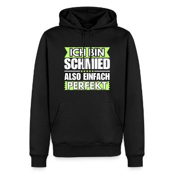 Einfach ein Perfekter Schmied - Männer Premium Bio Hoodie - Schwarz - Vorne - Nico (187cm)