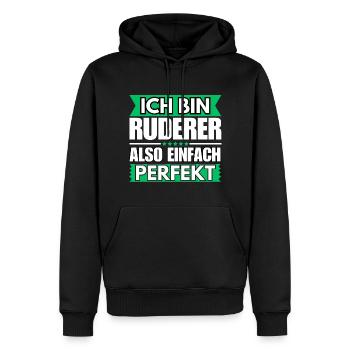 Einfach ein Perfekter Ruderer - Männer Premium Bio Hoodie - Schwarz - Vorne - Nico (187cm)