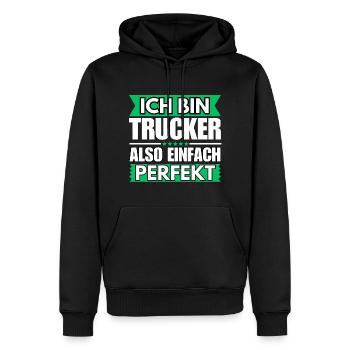 Einfach ein Perfekter Einfach ein Perfekter - Männer Premium Bio Hoodie - Schwarz - Vorne - Nico (187cm)