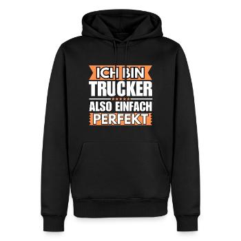 Einfach ein Perfekter Einfach ein Perfekter - Männer Premium Bio Hoodie - Schwarz - Vorne - Nico (187cm)
