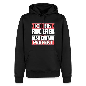 Einfach ein Perfekter Ruderer - Männer Premium Bio Hoodie - Schwarz - Vorne - Nico (187cm)