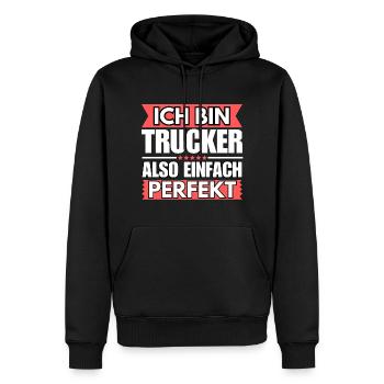 Einfach ein Perfekter Einfach ein Perfekter - Männer Premium Bio Hoodie - Schwarz - Vorne - Nico (187cm)