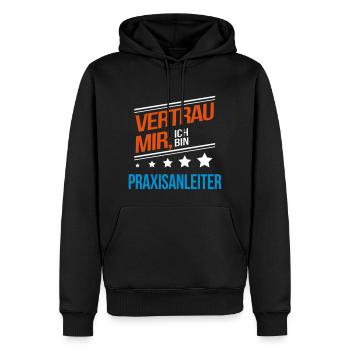 Praxisanleiter Beruf Geschenk - Männer Premium Bio Hoodie - Schwarz - Vorne - Nico (187cm)