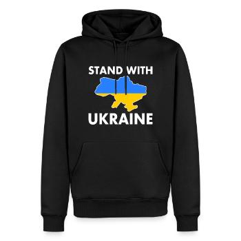 stand with ukraine - Männer Premium Bio Hoodie - Schwarz - Vorne - Nico (187cm)