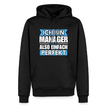 Einfach ein Perfekter Manager - Männer Premium Bio Hoodie - Schwarz - Vorne - Nico (187cm)