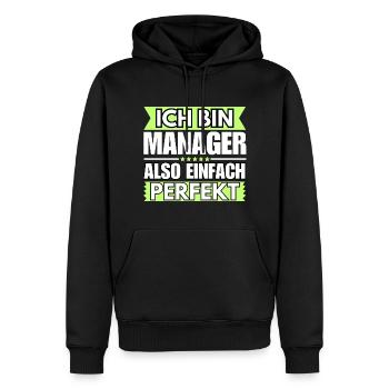 Einfach ein Perfekter Manager - Männer Premium Bio Hoodie - Schwarz - Vorne - Nico (187cm)