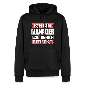 Einfach ein Perfekter Manager - Männer Premium Bio Hoodie - Schwarz - Vorne - Nico (187cm)