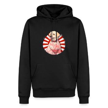 Chien mignon portant un kimono - Chemise d’anime - Sweat à capuche Premium bio Homme - noir - Devant - Nico (187cm)