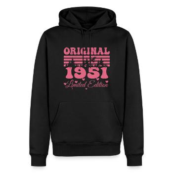 Geschenk zum 73. Geburtstag der Frau 1951 | Jahrgang 1951 - Männer Premium Bio Hoodie - Schwarz - Vorne - Nico (187cm)