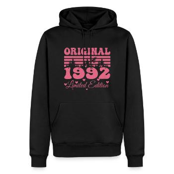 32. Geburtstagsgeschenk 1992 Frau | Geboren 1992 - Männer Premium Bio Hoodie - Schwarz - Vorne - Nico (187cm)