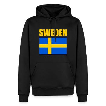 Suède - Sweat à capuche Premium bio Homme - noir - Devant - Nico (187cm)