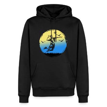 VOLLEYBALL Volleyballer SCHMETTERBALL Auszeit - Männer Premium Bio Hoodie - Schwarz - Vorne - Nico (187cm)
