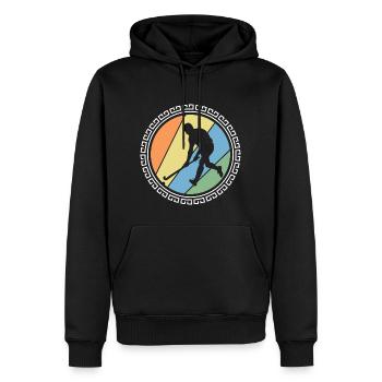 Feldhockey Hockeyspieler "Penalty" Hockeysport - Männer Premium Bio Hoodie - Schwarz - Vorne - Nico (187cm)