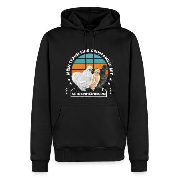 Seidenhühner Großfamilie Seidenhuhn Züchterin - Männer Premium Bio Hoodie - Schwarz - Vorne - Nico (187cm)
