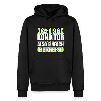 Einfach ein Perfekter Konditor - Männer Premium Bio Hoodie - Schwarz - Vorne - Nico (187cm)