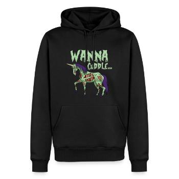 Halloween Einhorn untot Zombie lustig Geschenk - Männer Premium Bio Hoodie - Schwarz - Vorne - Nico (187cm)
