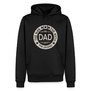 cadeau pour la fête de la Journée Lege cadeau Père papa Père Père - Sweat à capuche Premium bio Homme - noir - Devant - Nico (187cm)