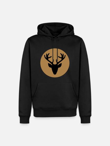 Traditional Christmas motive HIrschkopf / Dirndl - Men’s Premium Organic Hoodie - black