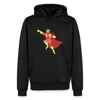 Superpapa als Geschenk - Männer Premium Bio Hoodie - Schwarz - Vorne - Nico (187cm)