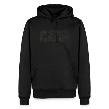 Karpfen Carp Haken Hook Karpfenangeln Oliv - Männer Premium Bio Hoodie - Schwarz - Vorne - Nico (187cm)
