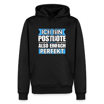 Einfach ein Perfekter Postbote - Männer Premium Bio Hoodie - Schwarz - Vorne - Nico (187cm)