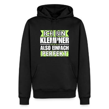 Einfach ein Perfekter Klempner - Männer Premium Bio Hoodie - Schwarz - Vorne - Nico (187cm)