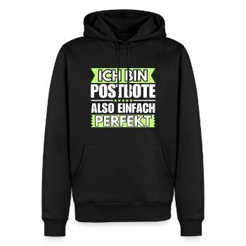 Einfach ein Perfekter Postbote - Männer Premium Bio Hoodie - Schwarz - Vorne - Nico (187cm)