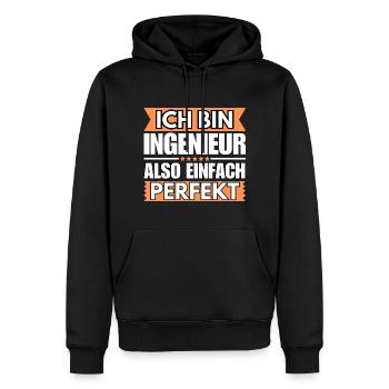 Einfach ein Perfekter Ingenieur - Männer Premium Bio Hoodie - Schwarz - Vorne - Nico (187cm)