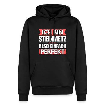 Einfach ein Perfekter Steinmetz - Männer Premium Bio Hoodie - Schwarz - Vorne - Nico (187cm)