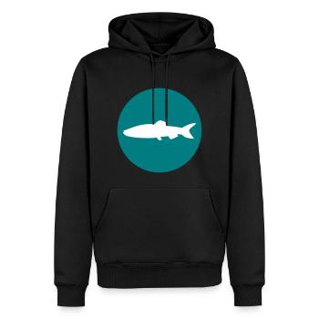 Fisch - Männer Premium Bio Hoodie - Schwarz - Vorne - Nico (187cm)