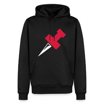 Pin ou Pinnadel - Sweat à capuche Premium bio Homme - noir - Devant - Nico (187cm)