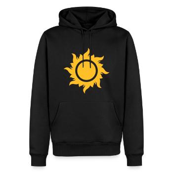 feurige Sonne Strahlen heißer Sommer Hitze Sterne - Männer Premium Bio Hoodie - Schwarz - Vorne - Nico (187cm)