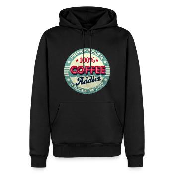 Coffee Addict - Männer Premium Bio Hoodie - Schwarz - Vorne - Nico (187cm)
