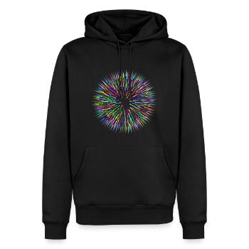 Bunte Nadeln abstrakt - Männer Premium Bio Hoodie - Schwarz - Vorne - Nico (187cm)