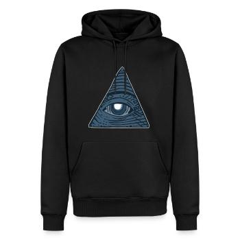 Illuminati Alles sehendes Auge Geschenk Idee - Männer Premium Bio Hoodie - Schwarz - Vorne - Nico (187cm)