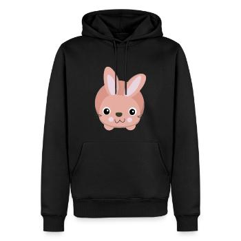 süßes rosa Häschen - Männer Premium Bio Hoodie - Schwarz - Vorne - Nico (187cm)