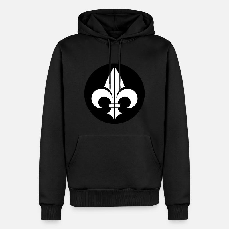 Fleur de Lys - Sweat à capuche Premium bio Homme - noir