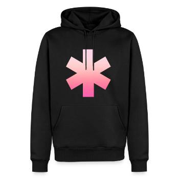 Pink Simple Big Simple 6-Cross Design - Men’s Premium Organic Hoodie - black - Front - Nico (187cm)