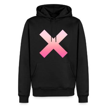 Simple Simple Pink X / Cross Design / Symbol - Men’s Premium Organic Hoodie - black - Front - Nico (187cm)