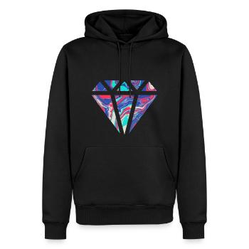 Schlichtes buntes Diamanten Design/Symbol - Männer Premium Bio Hoodie - Schwarz - Vorne - Nico (187cm)