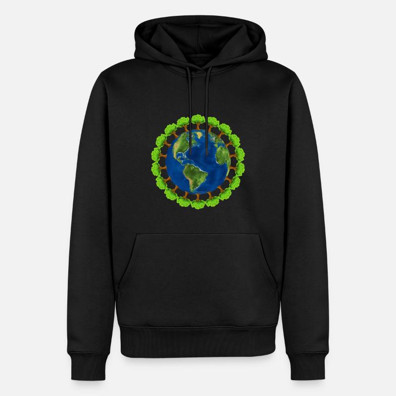 Worldtree - Männer Premium Bio Hoodie - Schwarz
