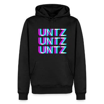Untz Untz Techno Rave Club Electro Music Raver - Sweat à capuche Premium bio Homme - noir - Devant - Nico (187cm)