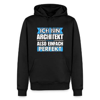 Einfach ein Perfekter Architekt - Männer Premium Bio Hoodie - Schwarz - Vorne - Nico (187cm)
